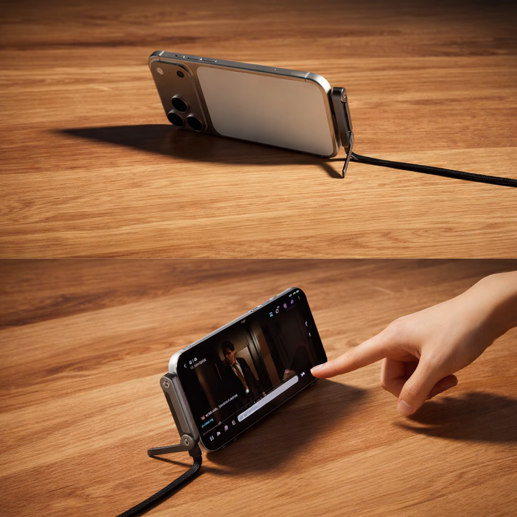 240W USB-C fast charging cable with phone stand product view 4