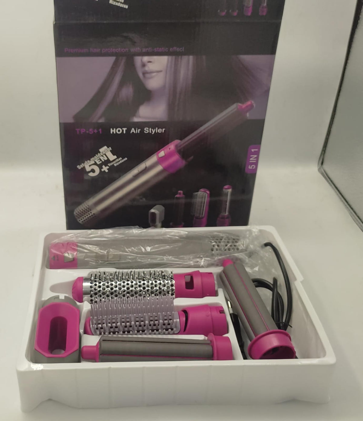 5-in-1 hot air brush ceramic hair styler product view 7