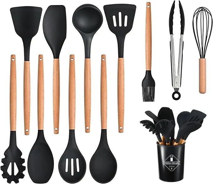 12-piece cooking utensils set for everyday kitchen use