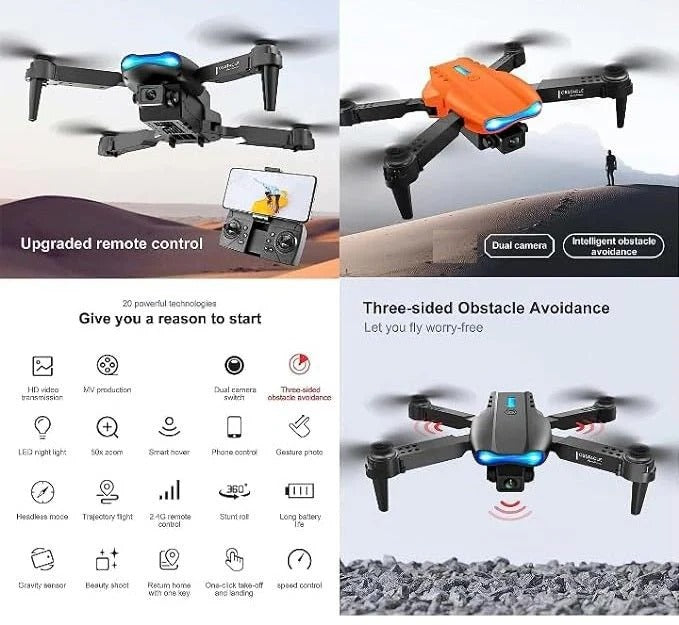 E99 Pro foldable drone with HD camera product view 4