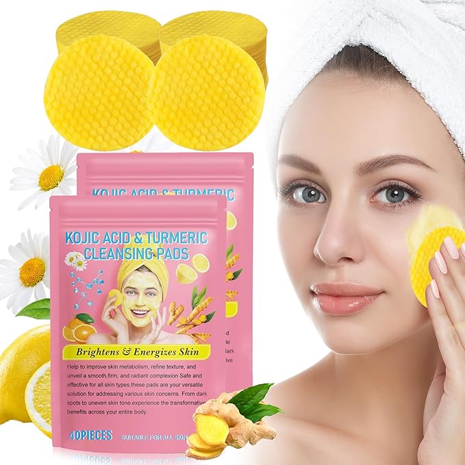 Kojic acid and turmeric cleansing pads 40 pack product view 1
