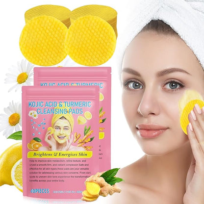 Kojic acid and turmeric cleansing pads 40 pack product view 1