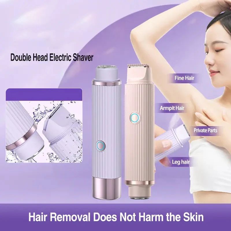 Double head electric shaver wet and dry alternate view 1