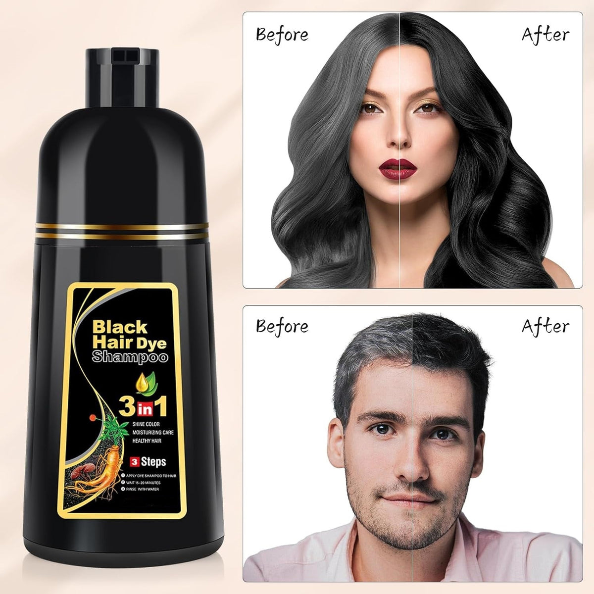 Hair dye shampoo 500ml product view 1