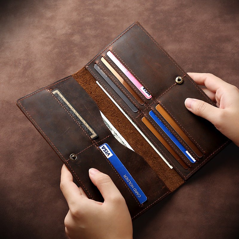 Genuine leather long wallet product view 3