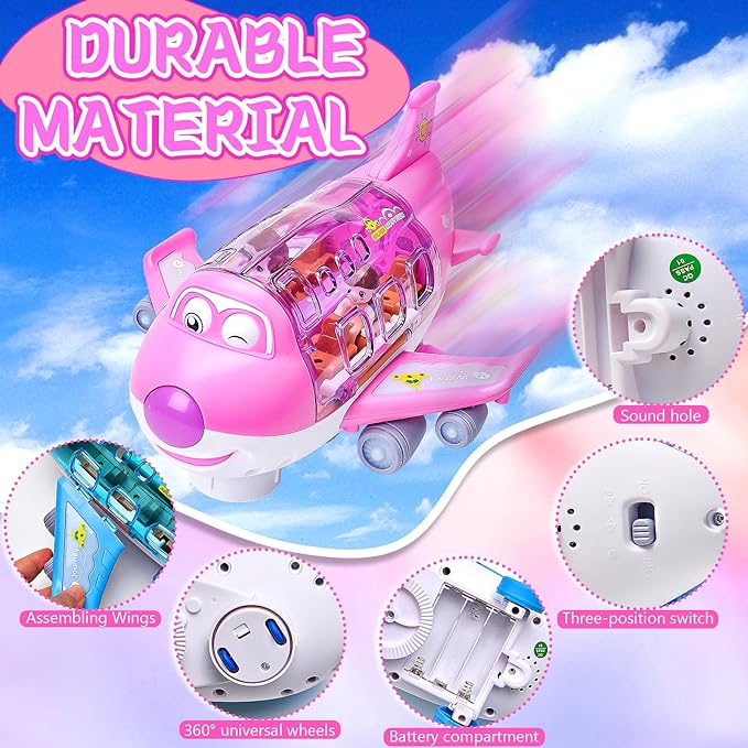 Rotating electric airplane toy product view 3