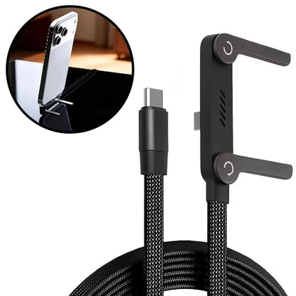 240W USB-C fast charging cable with phone stand product view 3