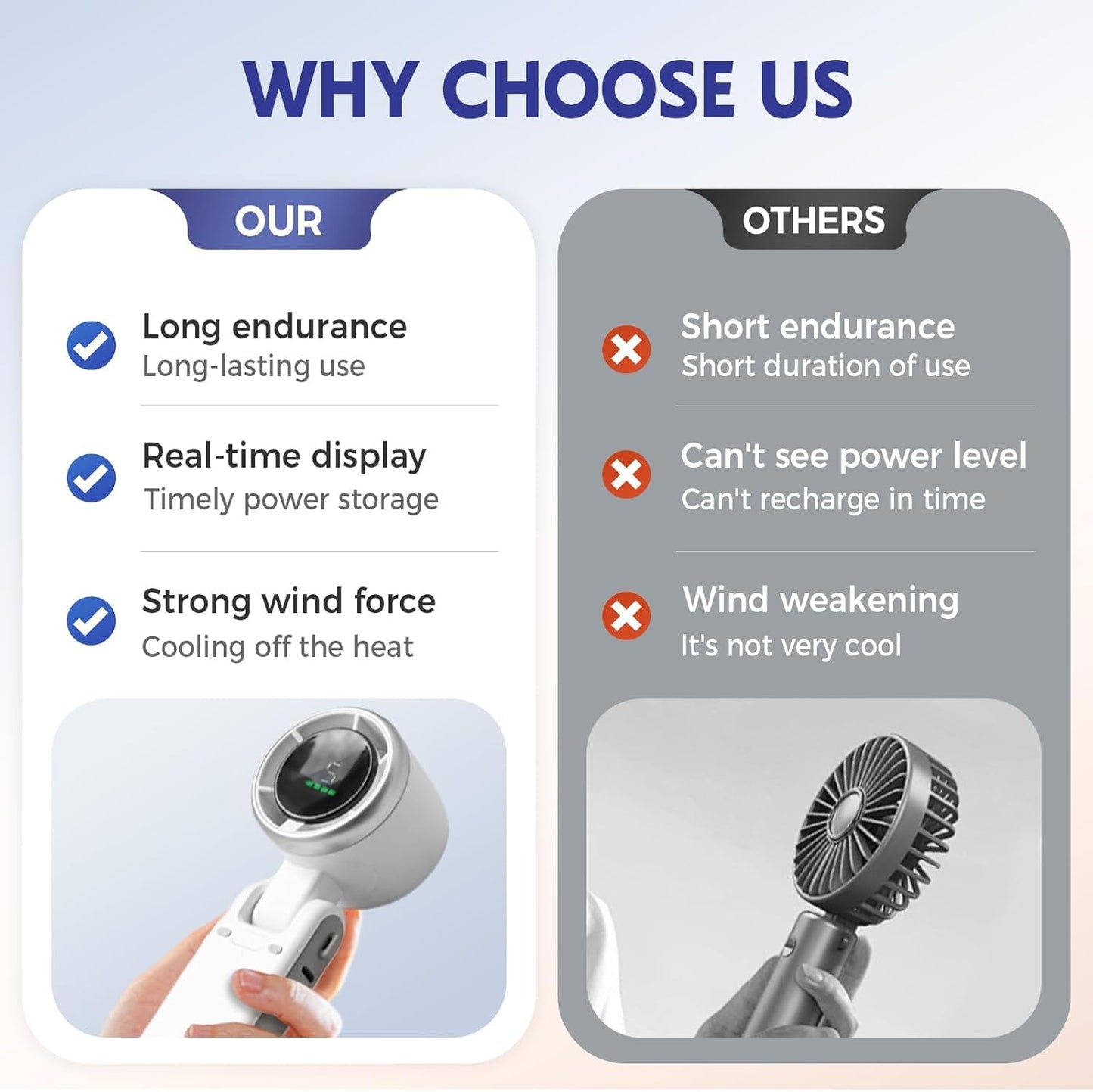 Portable turbo fan USB rechargeable product view 3