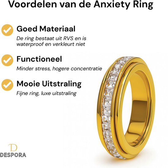 Anxiety spinner ring gold tone product view 4