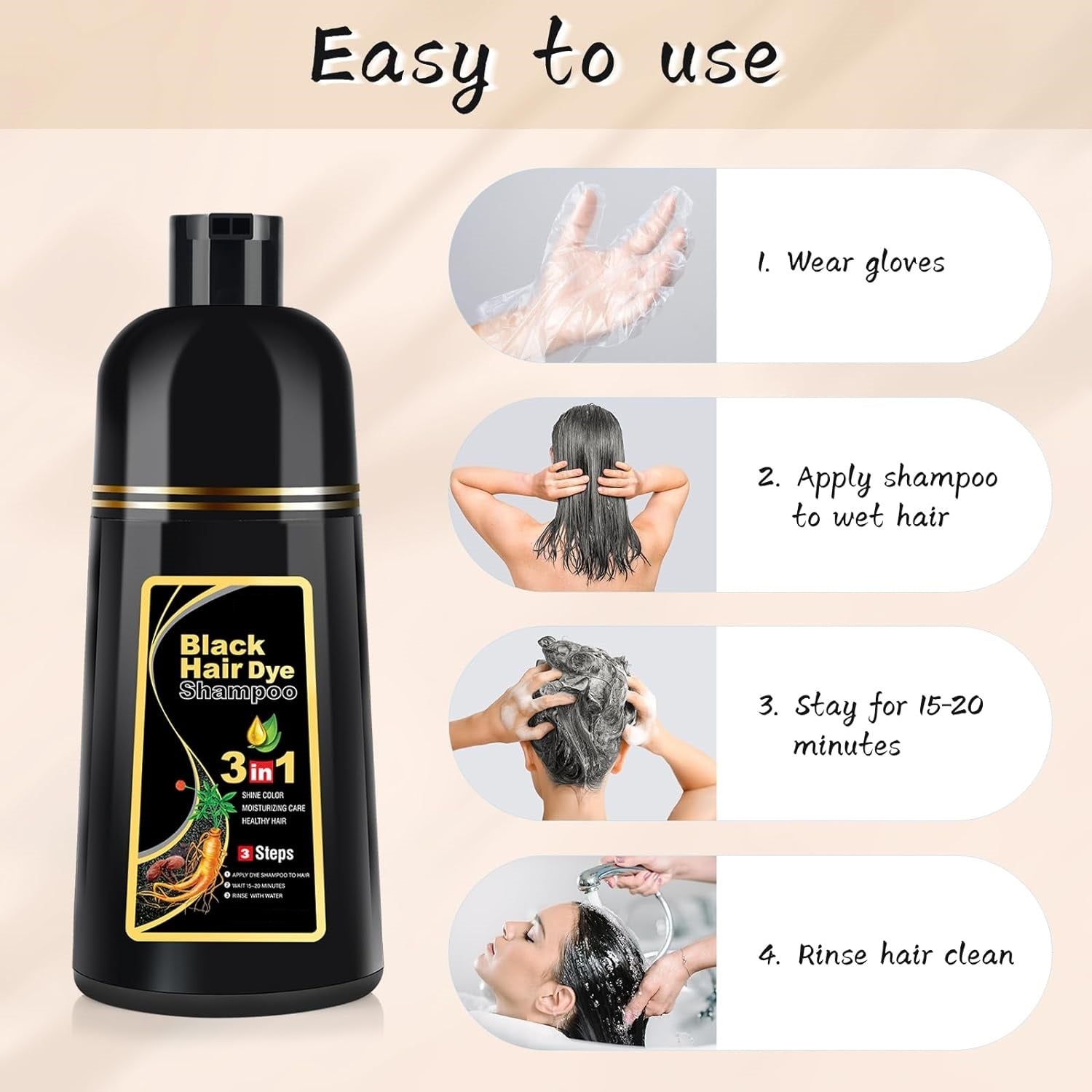 Hair dye shampoo 500ml product view 4