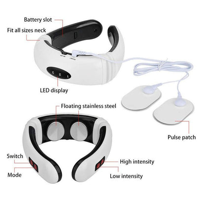 Electric neck massager with heat and pulse modes product view 4
