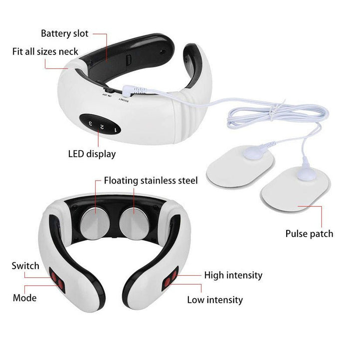 Electric neck massager with heat and pulse modes product view 4