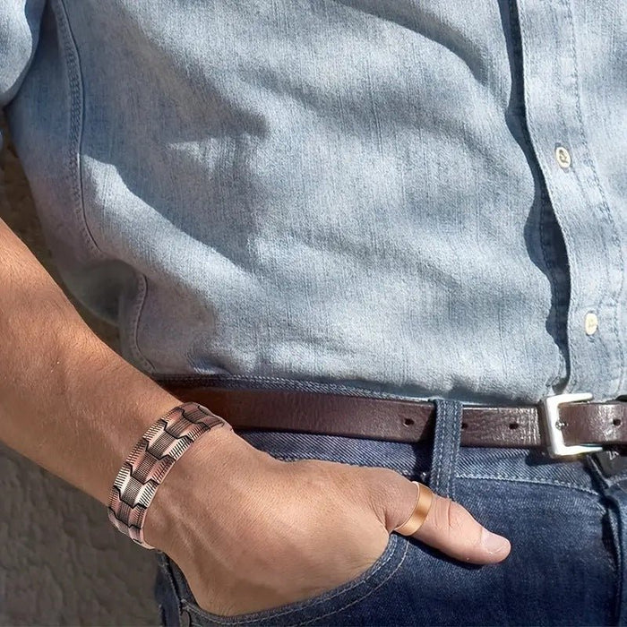Copper magnetic bracelet three-row product view 4