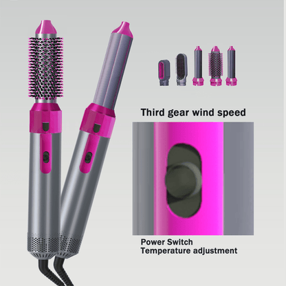 5-in-1 hot air brush ceramic hair styler product view 5