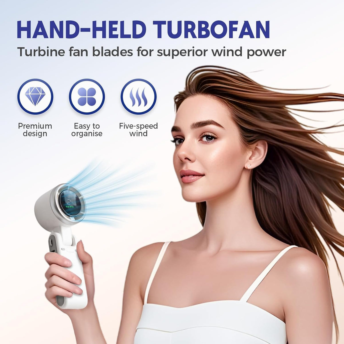 Portable turbo fan USB rechargeable product view 8