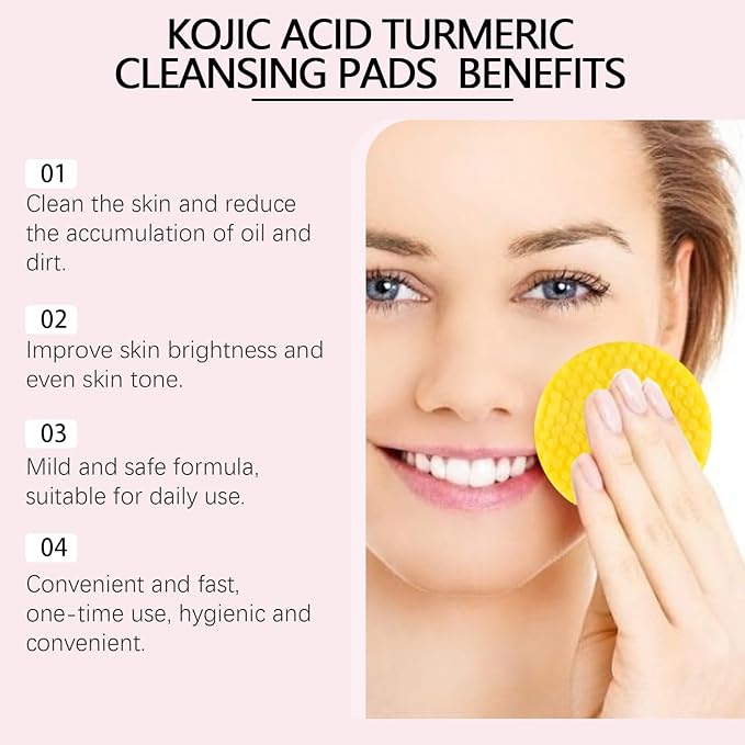 Kojic acid and turmeric cleansing pads 40 pack product view 9