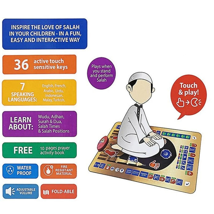 Kids educational prayer mat product view 2